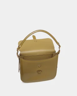 Beckett Schultertasche Aus Gebürstetem Leder In Olive Green