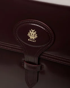 Beckett Schultertasche Aus Gebürstetem Leder In Dunklem Bordeaux