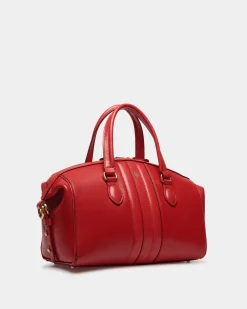 Beckett Top Handle Bag In Red Leather