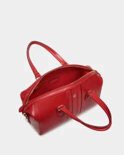 Beckett Top Handle Bag In Red Leather