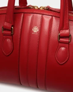 Beckett Top Handle Bag In Red Leather