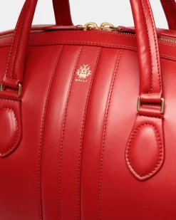 Beckett Weekender Aus Leder In Candy Red