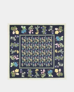 Bedrucktes Foulard Aus Seide Mit Alpenblumenmuster
