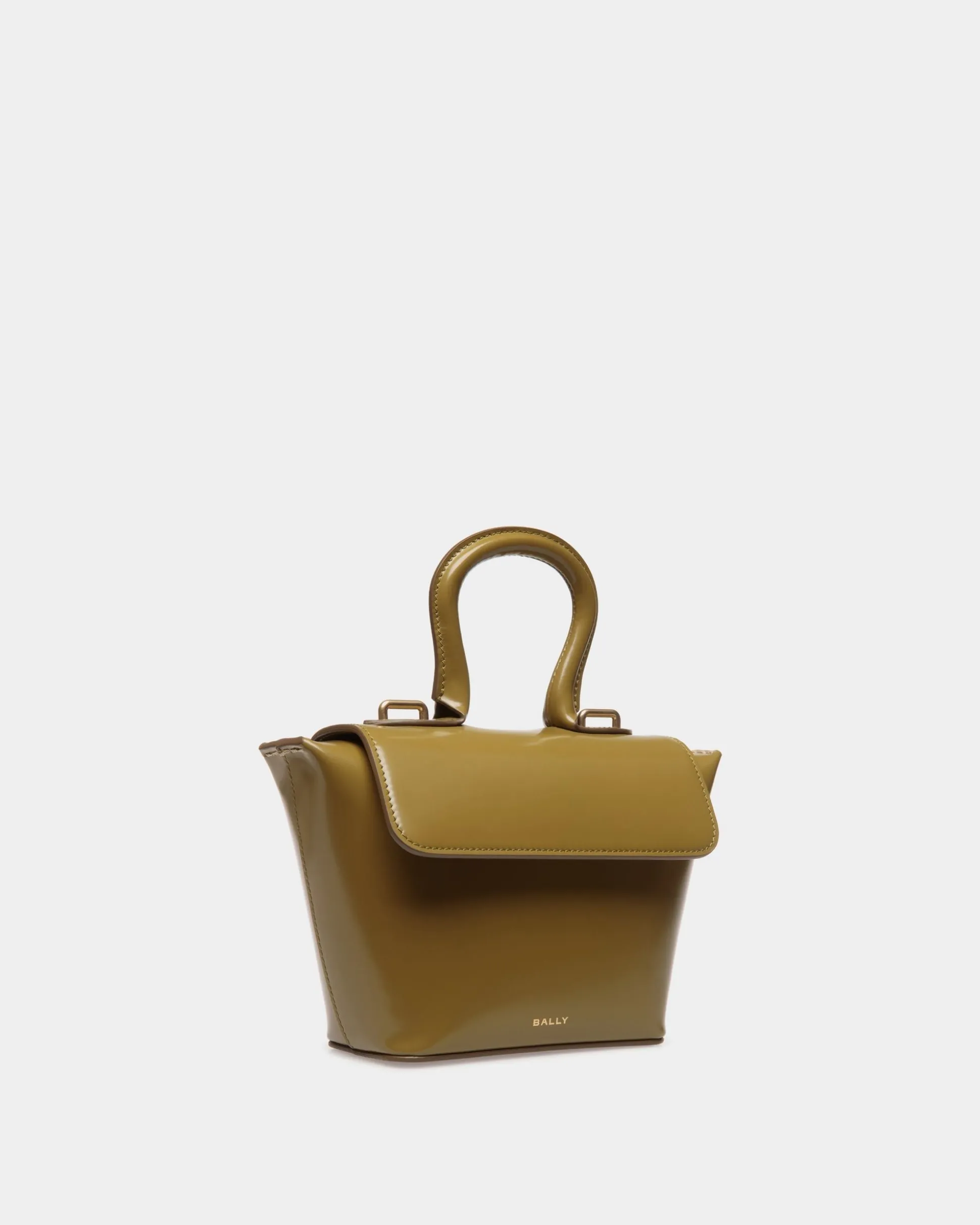 Belle Minitasche Aus Gebürstetem Leder In Olive Green
