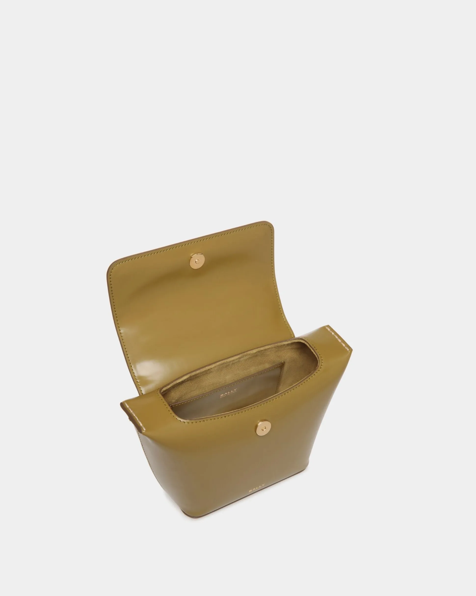 Belle Minitasche Aus Gebürstetem Leder In Olive Green