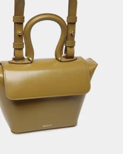Belle Minitasche Aus Gebürstetem Leder In Olive Green