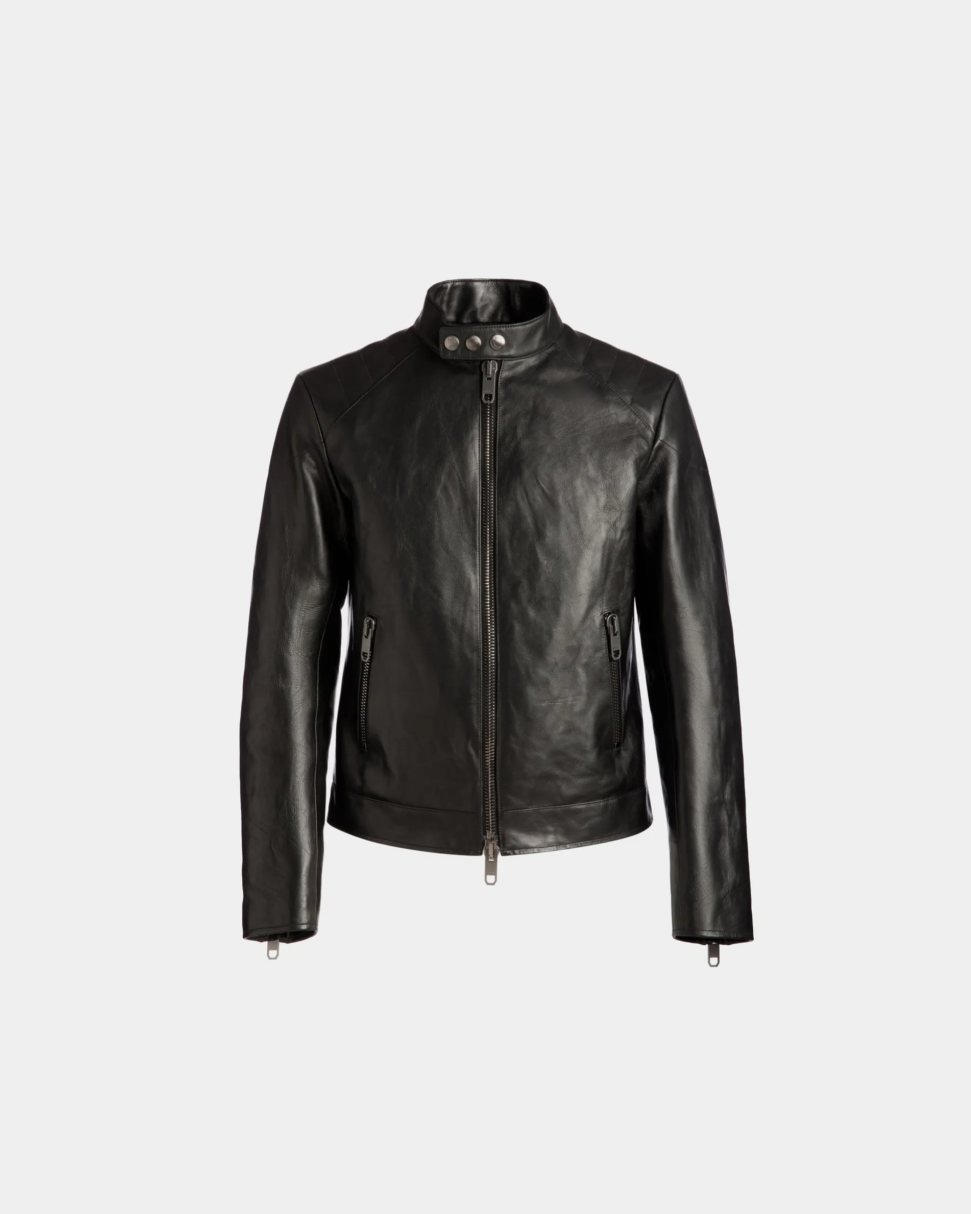 Bikerjacke Aus Leder In Schwarz Aus Der Adrien Brody Travel-Kollektion