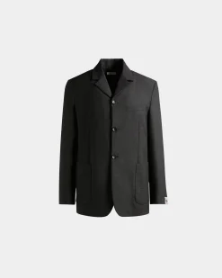 Blazer Aus Wolle In Dunkelgrau