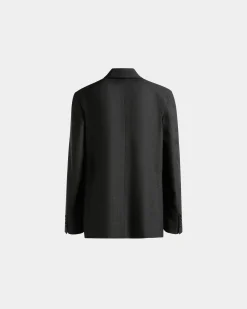 Blazer Aus Wolle In Dunkelgrau