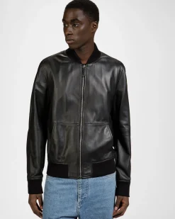 Blouson-Bomberjacke Aus Leder