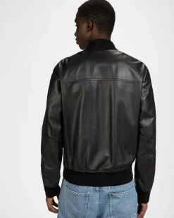 Blouson-Bomberjacke Aus Leder