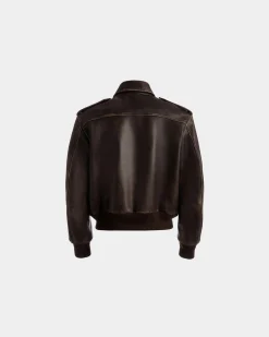 Bomberjacke Aus braunem Leder