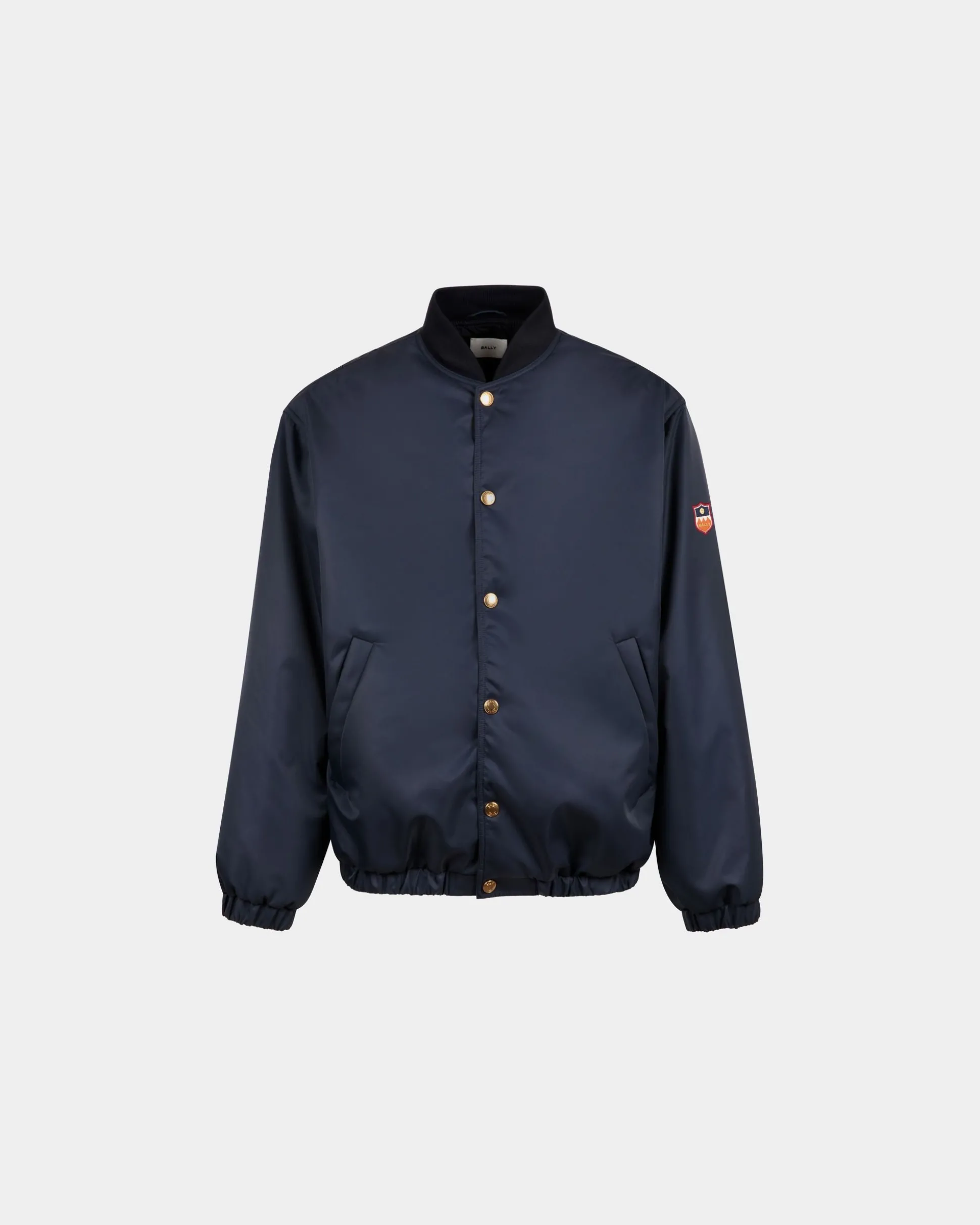 Bomberjacke Aus Dunkelblauem Nylon