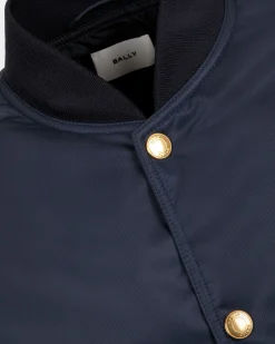 Bomberjacke Aus Dunkelblauem Nylon