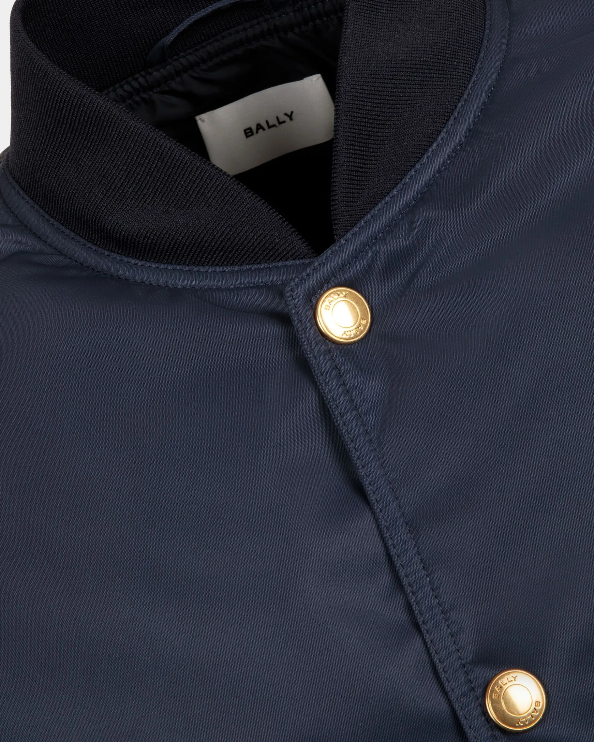 Bomberjacke Aus Dunkelblauem Nylon