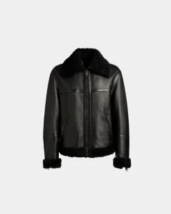 Bomberjacke Aus Leder In Schwarz Aus Der Adrien Brody Travel-Kollektion