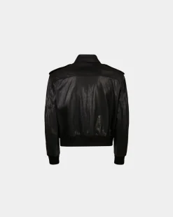 Bomberjacke Aus Leder In Schwarz
