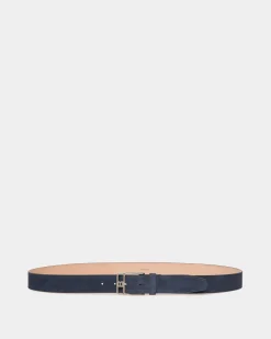 Brett 35 Mm Gürtel Aus Veloursleder In Navy Blue