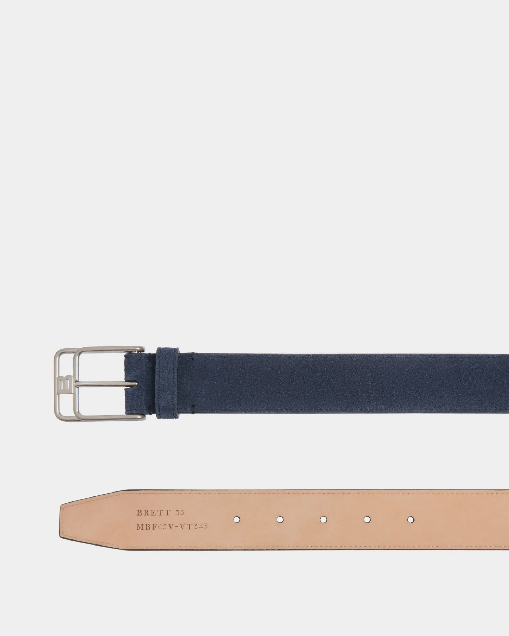 Brett 35 Mm Gürtel Aus Veloursleder In Navy Blue