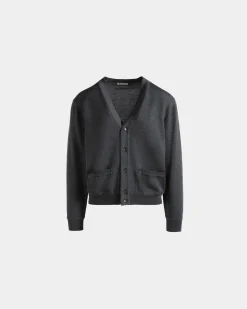 Cardigan Aus Wolle In Dunkelgrau Mit Bally Crest Logo