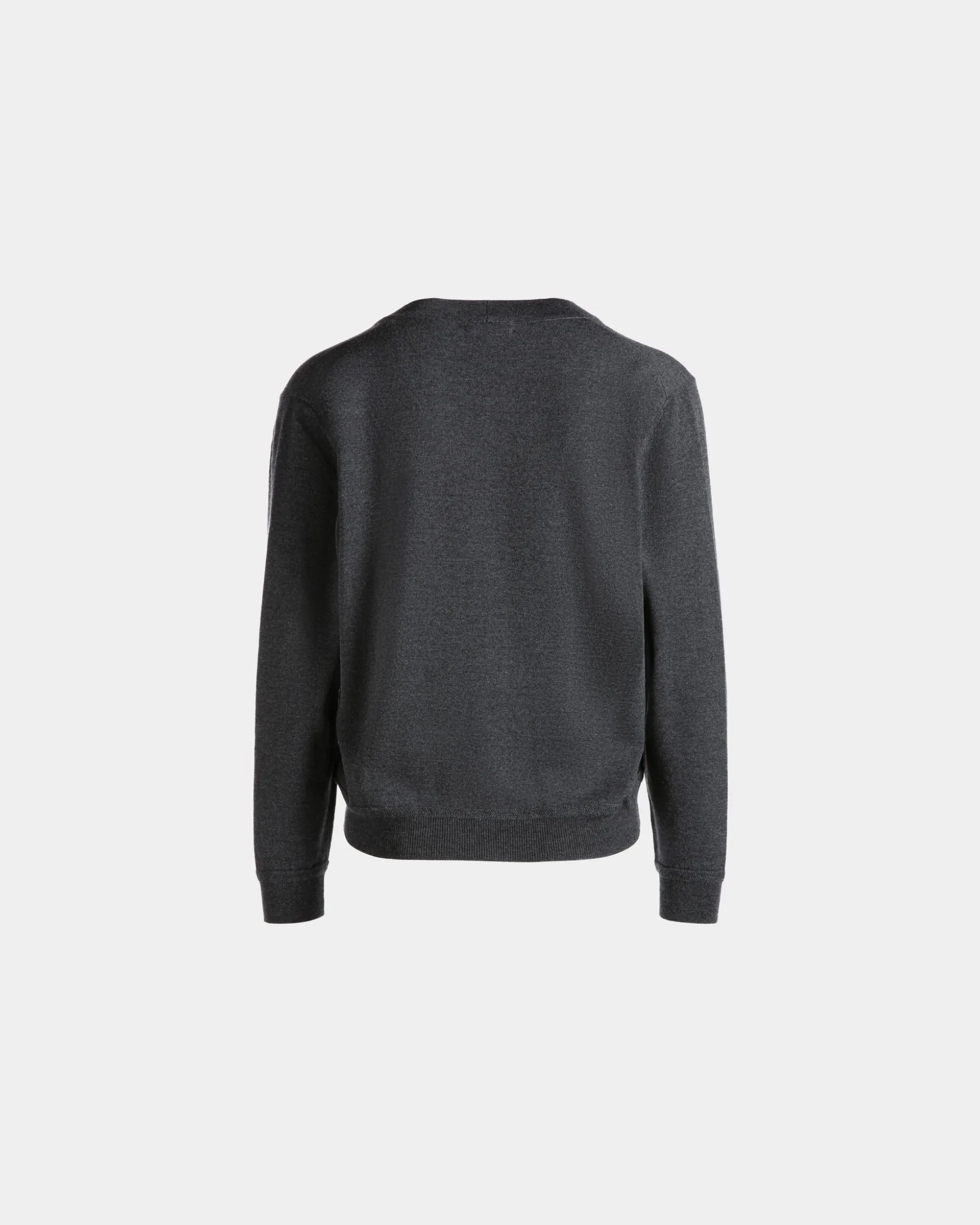 Cardigan Aus Wolle In Dunkelgrau Mit Bally Crest Logo