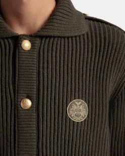 Cardigan Aus Wolle In Military Green Aus Der Adrien Brody Travel-Kollektion