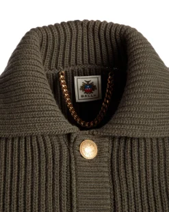 Cardigan Aus Wolle In Military Green Aus Der Adrien Brody Travel-Kollektion