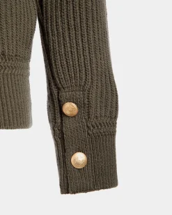 Cardigan Aus Wolle In Military Green Aus Der Adrien Brody Travel-Kollektion