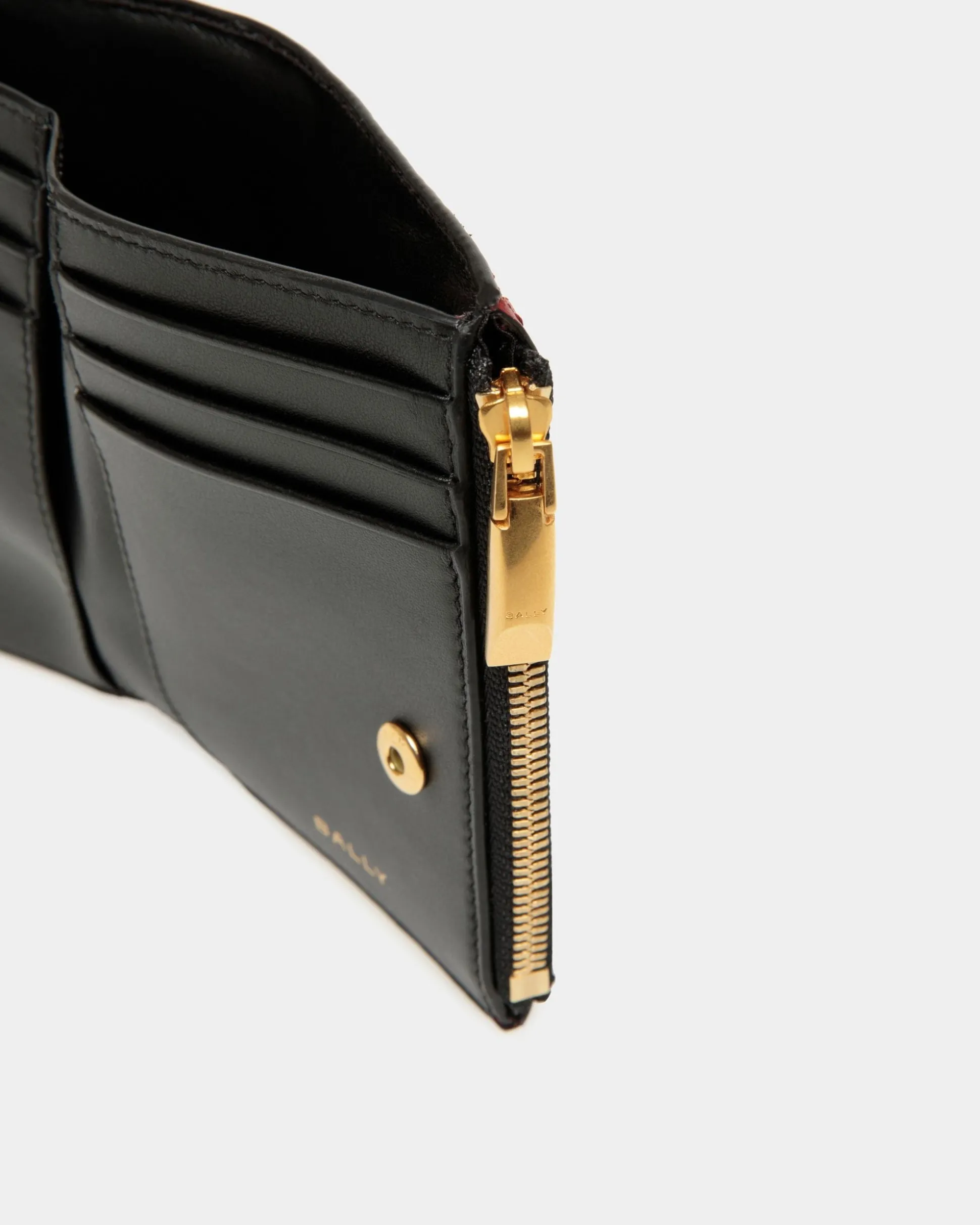 Code Geldbörse Aus Schwarzem Leder