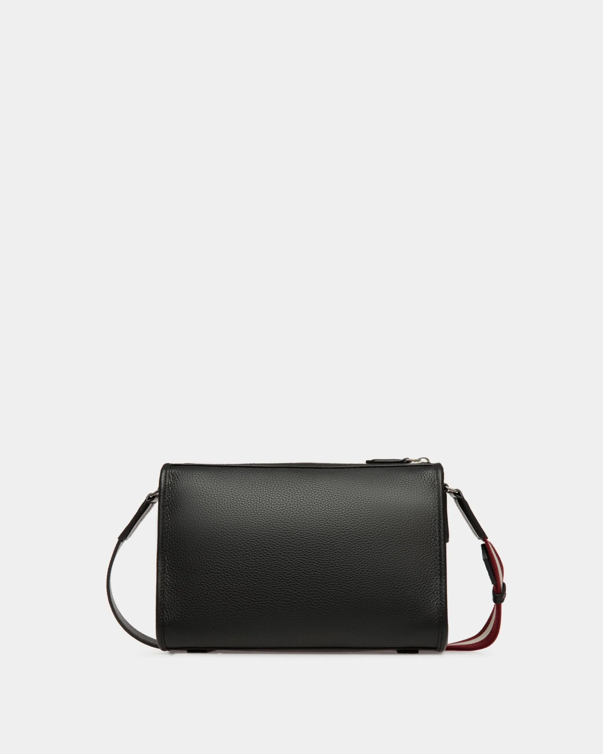 Code Kleine Messenger-Tasche Aus Genarbtem Schwarzem Leder