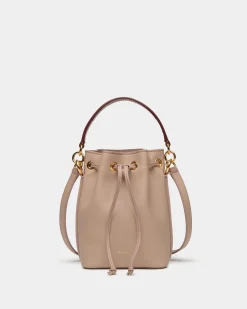 Code Mini-Beuteltasche Aus Leder In Light Beige