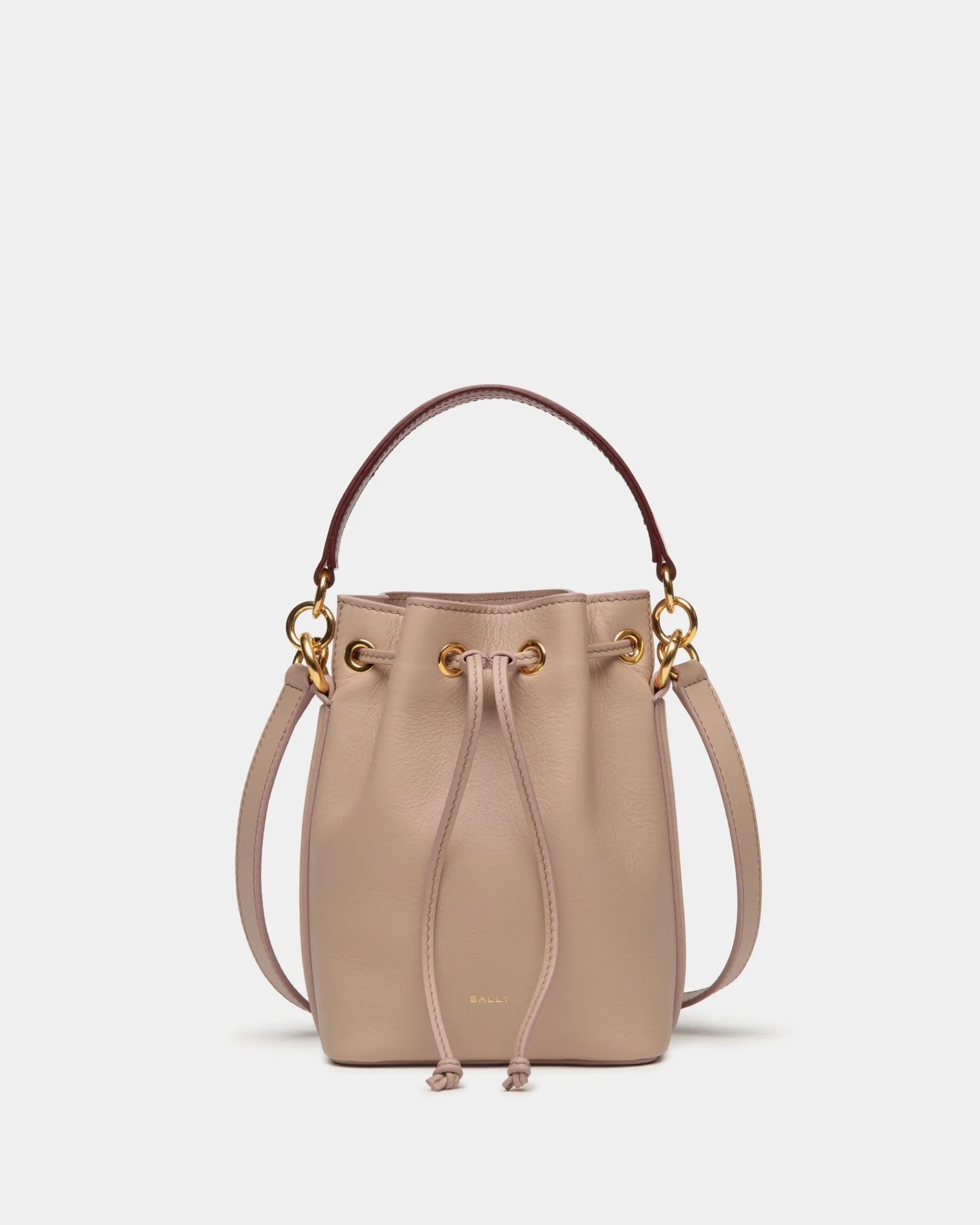Code Mini-Beuteltasche Aus Leder In Light Beige