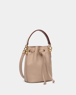 Code Mini-Beuteltasche Aus Leder In Light Beige