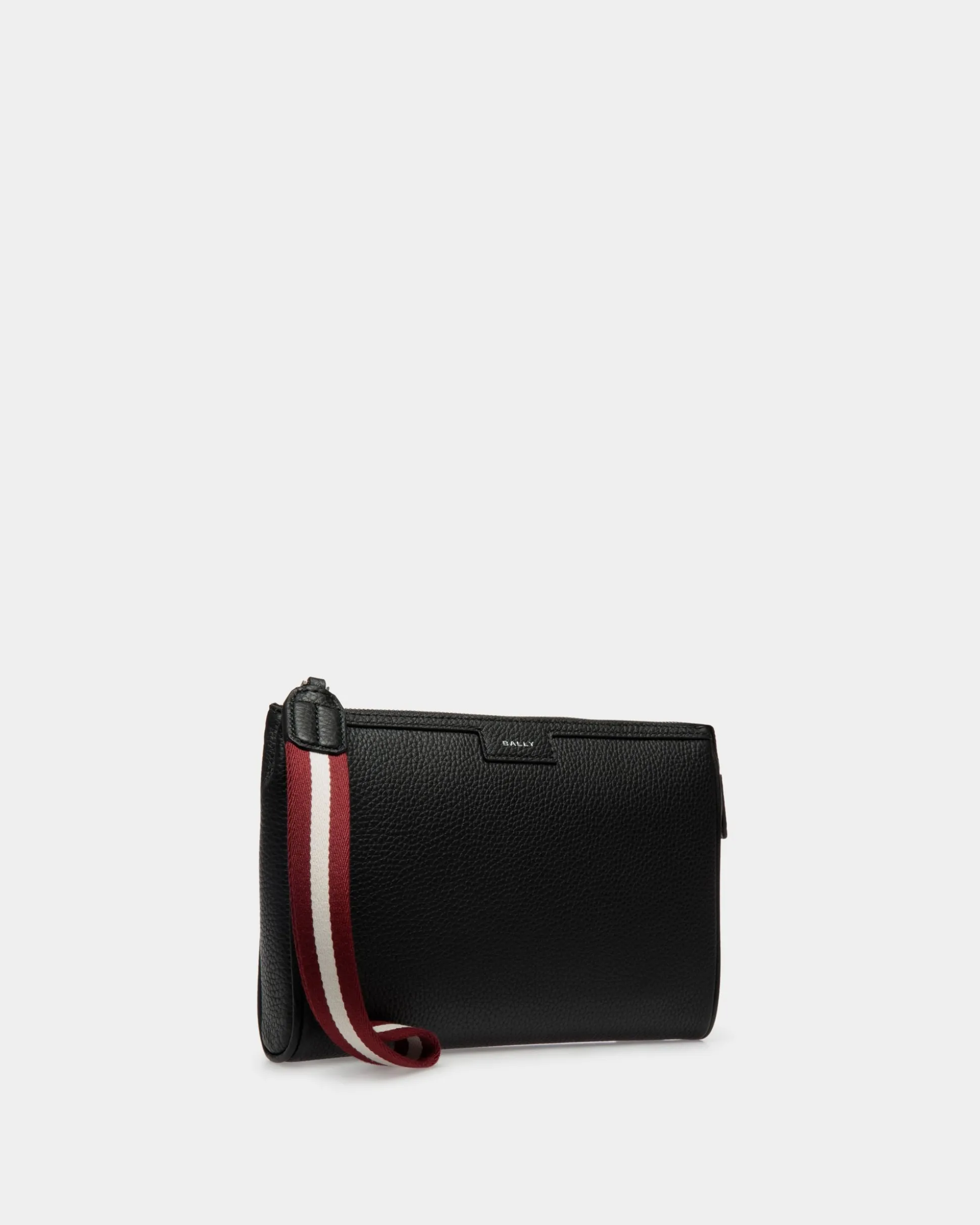 Code Pochette Aus Genarbtem Leder In Schwarz