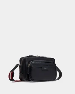 Code Umhängetasche Aus Genarbtem Leder In Navy Blue