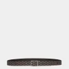 Country 35 mm Verstellbarer Wendegürtel Aus  Leder In Schwarz Mit Pennant-Motiv