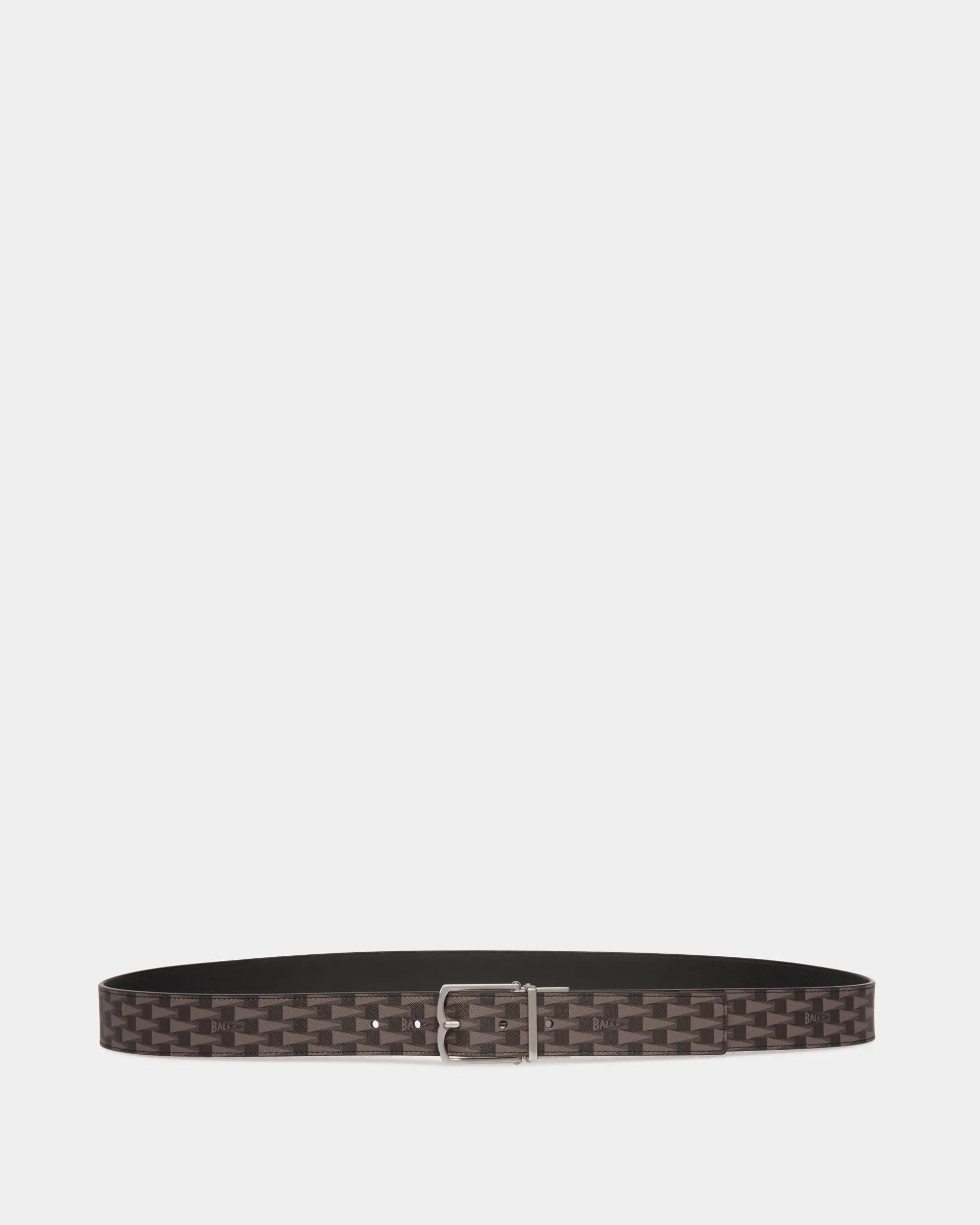 Country 35 mm Verstellbarer Wendegürtel Aus Leder In Schwarz Mit Pennant-Motiv