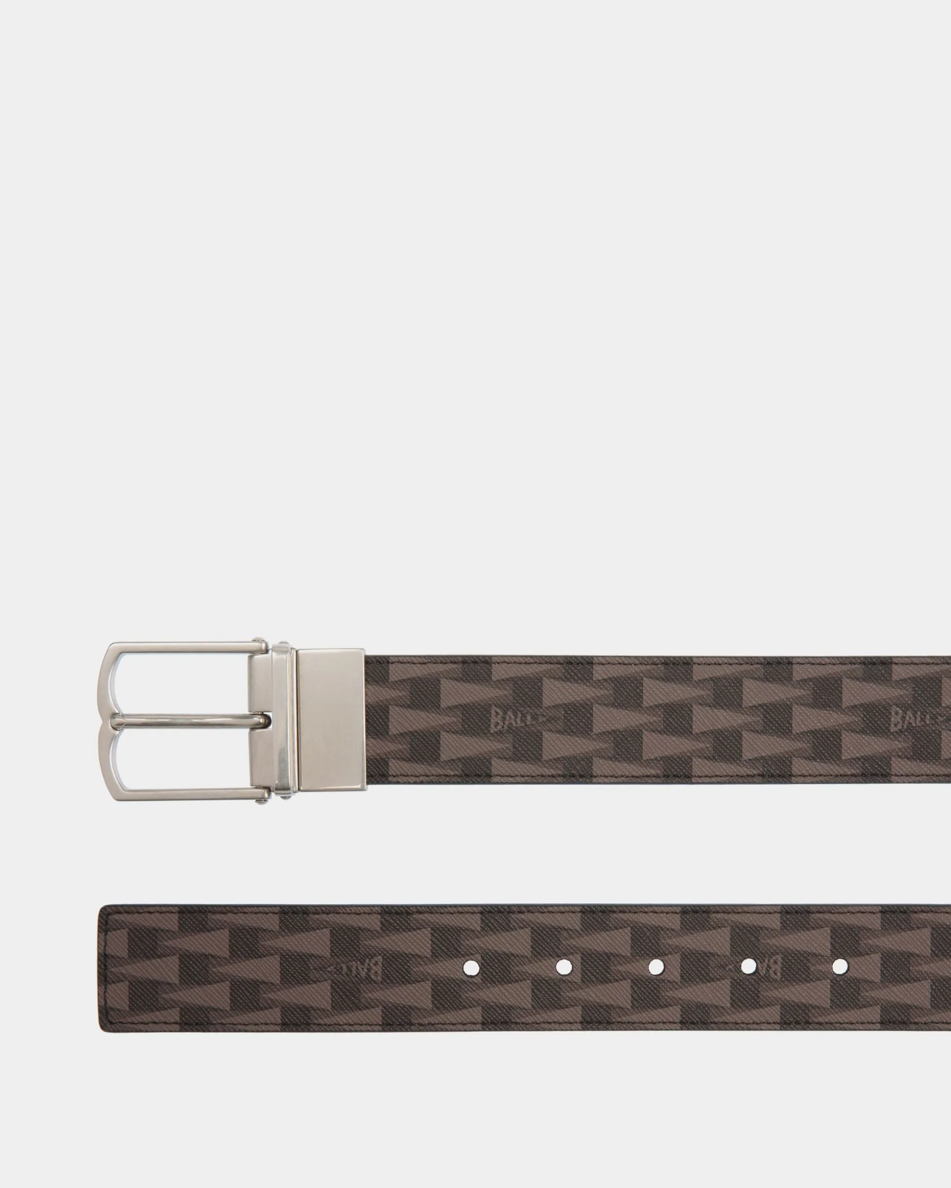 Country 35 mm Verstellbarer Wendegürtel Aus Leder In Schwarz Mit Pennant-Motiv