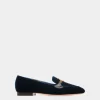 Daily Emblem Loafer Aus Samt In Navy Blue