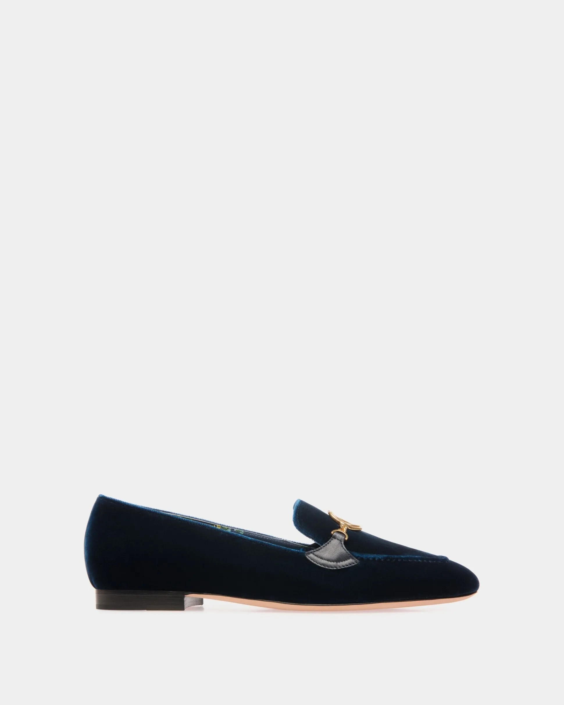 Daily Emblem Loafer Aus Samt In Navy Blue