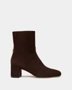 Daily Emblem Stiefelette Aus Veloursleder In Ebenholz