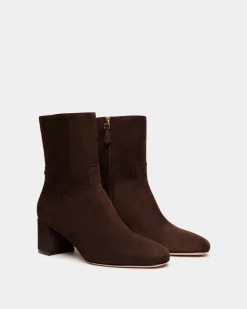 Daily Emblem Stiefelette Aus Veloursleder In Ebenholz