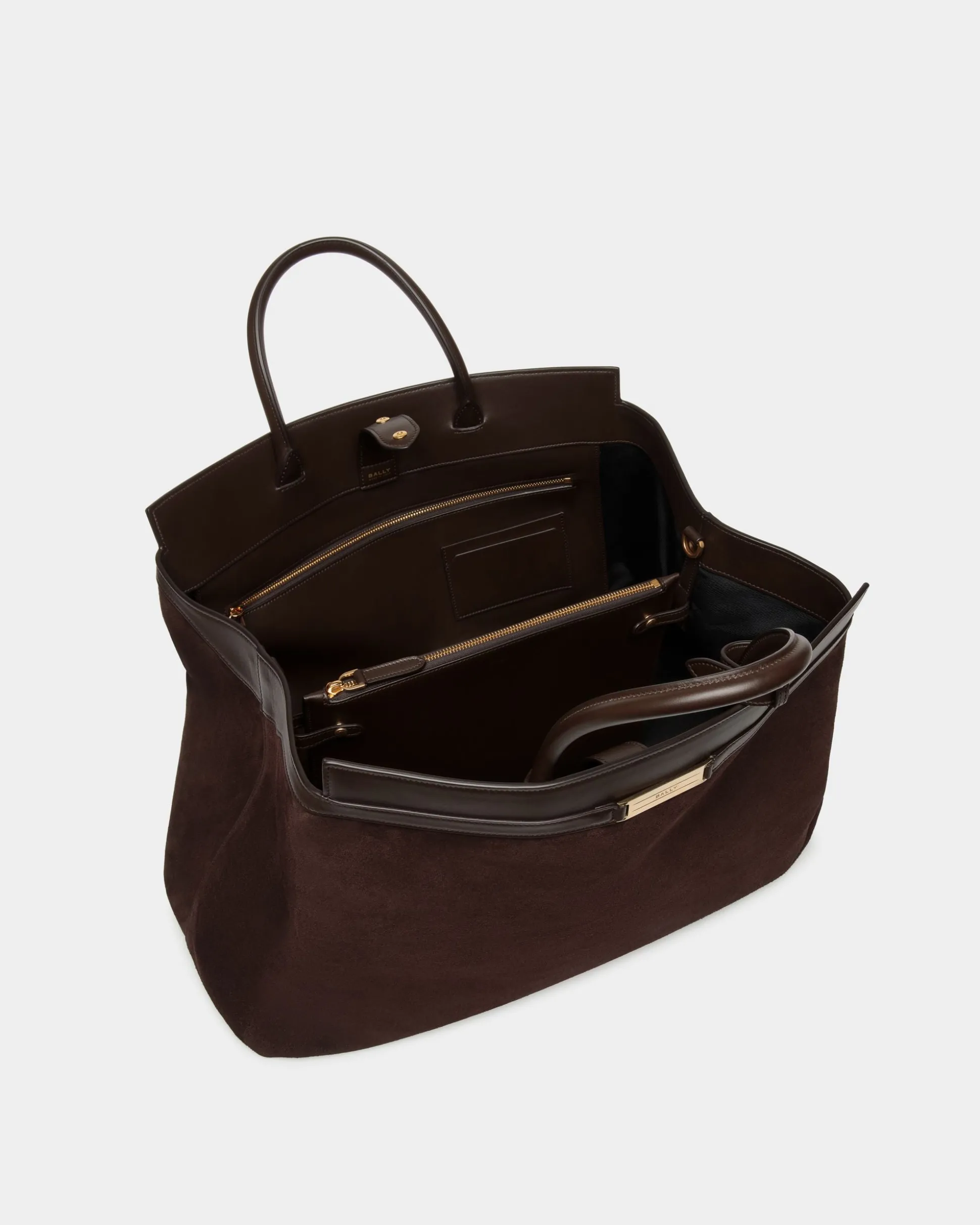 Deco Reisetasche Aus Veloursleder Und Leder In Ebenholz