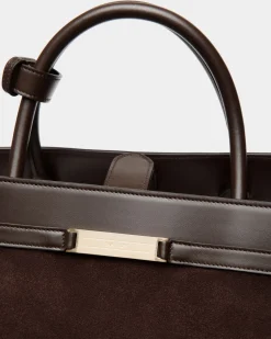 Deco Reisetasche Aus Veloursleder Und Leder In Ebenholz
