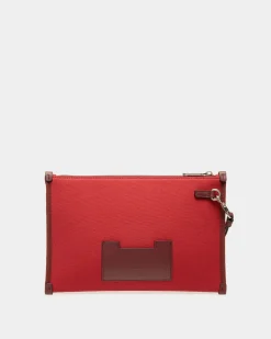Easy Bally Pochette Aus Baumwollcanvas In Candy Red