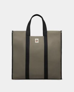 Easy Bally Tragetasche Aus Baumwollcanvas In Military Green