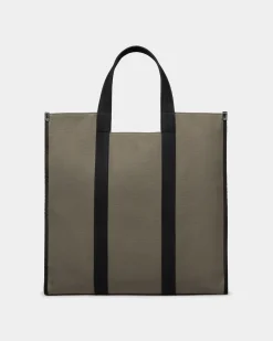 Easy Bally Tragetasche Aus Baumwollcanvas In Military Green