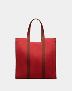 Easy Bally Tragetasche Aus Baumwollcanvas In Candy Red