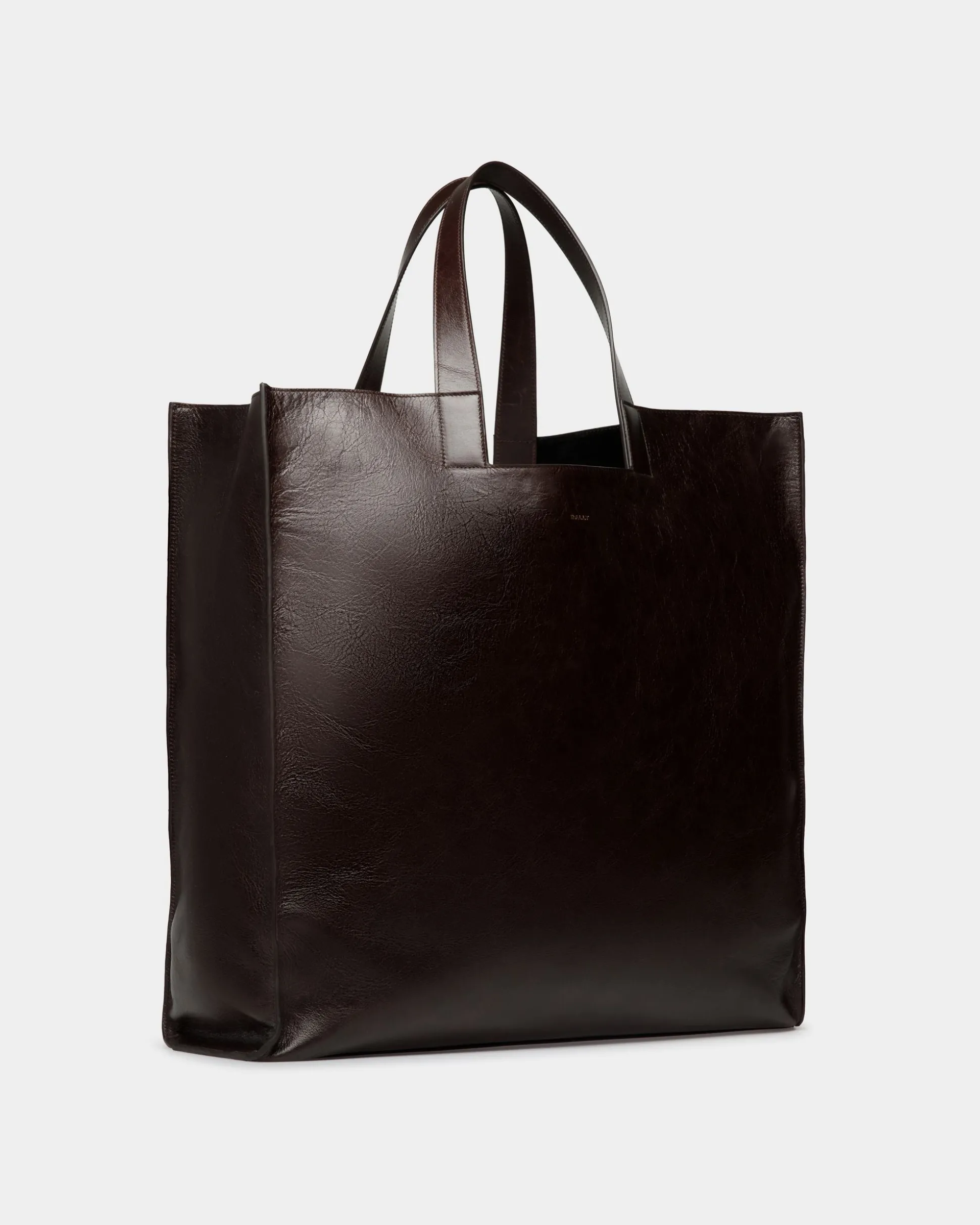 Easy Bally Tragetasche Aus Leder In Ebenholzschwarz