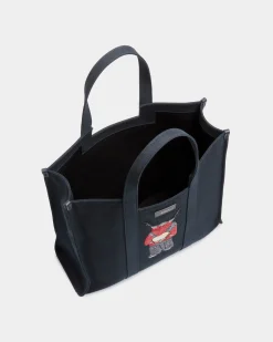 Easy Bally Tragetasche Aus Baumwollcanvas In Navy Blue